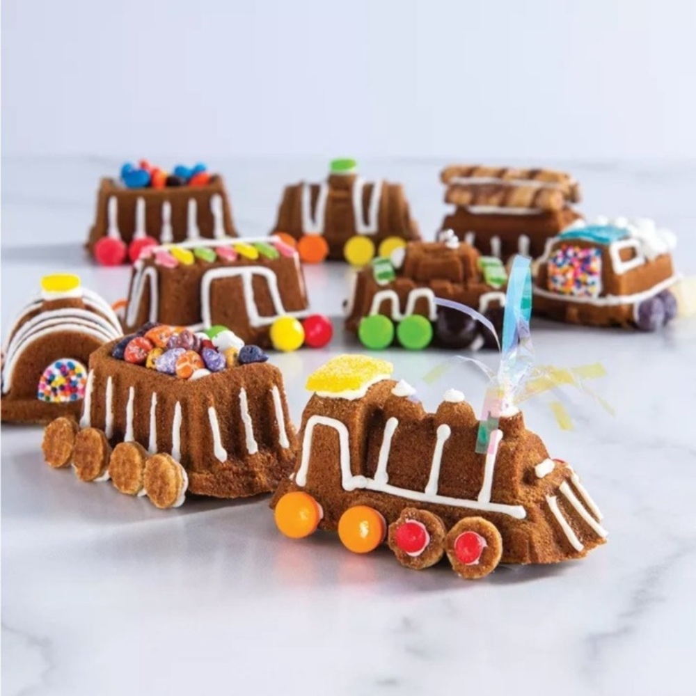 Nordic Ware Train Cake Pan in Gold